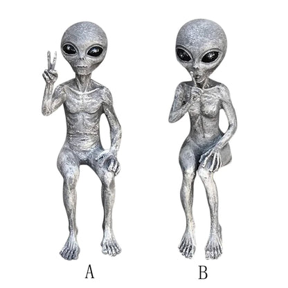 Alien Statue Garden Figurine Set for Indoor/Outdoor Decor