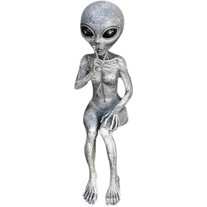 Alien Statue Garden Figurine Set for Indoor/Outdoor Decor