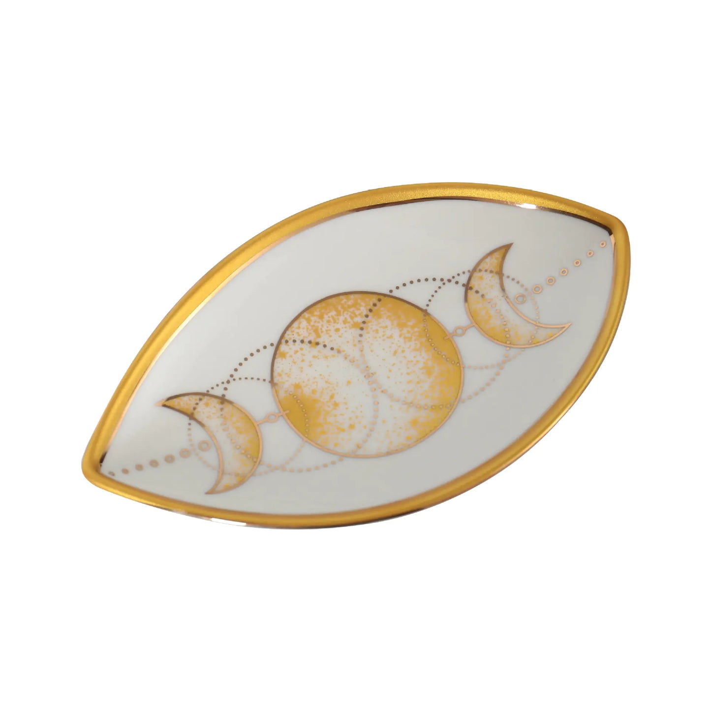 Oval Ceramic Tray with Evil Eye Design