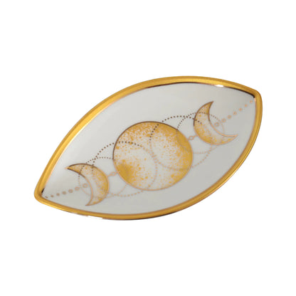 Oval Ceramic Tray with Evil Eye Design