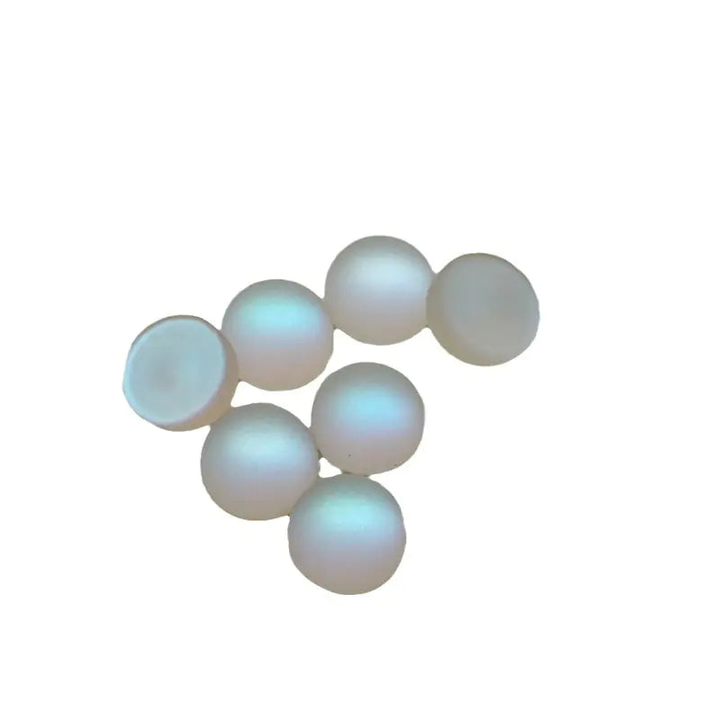 Frosted Round Flat Bottom AB Color Moonstone Glass Beads